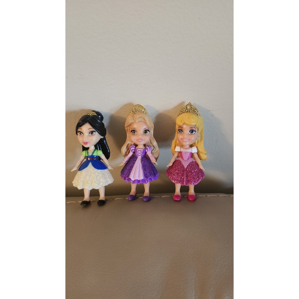 Disney Princess Mini Poseable Miniature Toddler Dolls 3.5" Tall